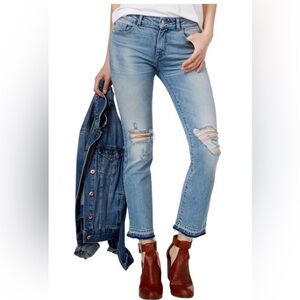 DL1961 Mara Distressed Instasculpt Straight Ankle Jeans Size 26